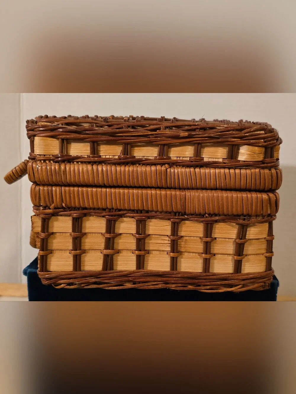Vintage Elizabeth Arden Wicker Picnic Basket Set - Red Gingham